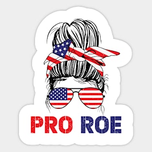 Pro Roe 1973 Messy Bun American Flag Sticker